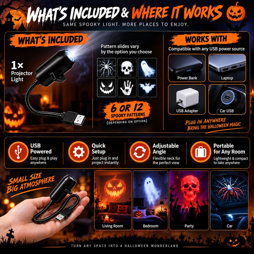 Halloween LED Projector Night Light