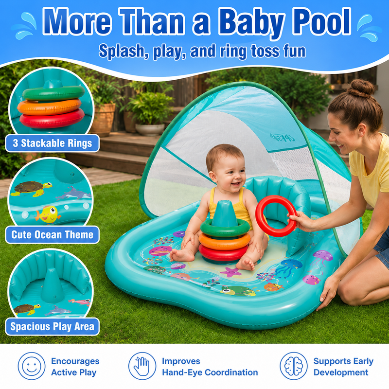 💦 Baby Detachable Awning Floaties 🐳