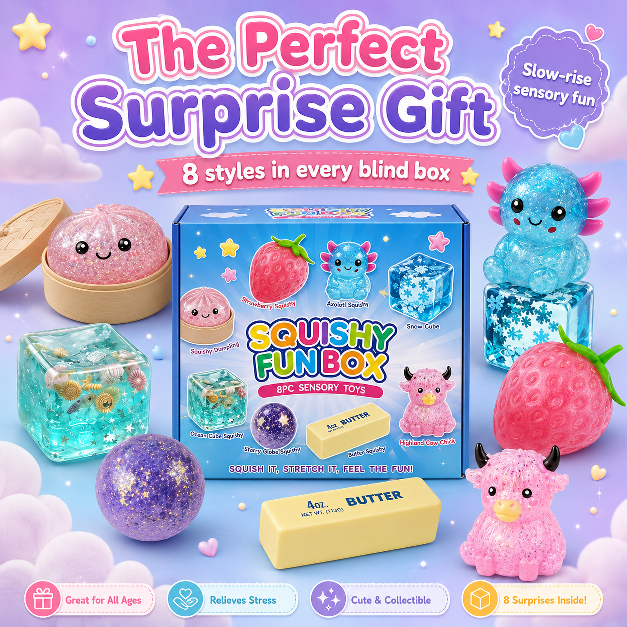 🎁 Set Box Malt Sugar Stress Relief Fidget Toys 🛍️